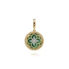 Online Gabriel & Co. Floral - 14K Yellow Gold Bujukan Diamond and Malachite Medallion Pendant in size 18mm With Detachable Bail