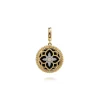 New Gabriel & Co. Floral - 14K Yellow Gold Bujukan Diamond and Black Onyx Medallion Pendant in size 18mm With Detachable Bail