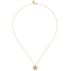 Online Gabriel & Co. Floral - 14K Yellow Gold Diamond Floral Pendant Necklace