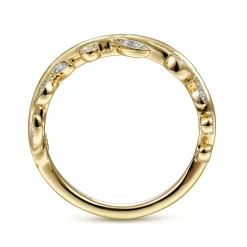 Sale Gabriel & Co. Floral - 14K Yellow Gold Diamond Floral Ring