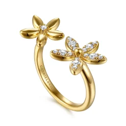 Online Gabriel & Co. Floral - 14K Yellow Gold Diamond Floral Open Ring