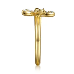 Online Gabriel & Co. Floral - 14K Yellow Gold Diamond Floral Open Ring