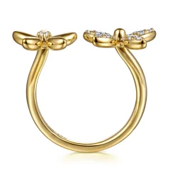 Online Gabriel & Co. Floral - 14K Yellow Gold Diamond Floral Open Ring