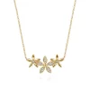 Outlet Gabriel & Co. Floral - 14K Yellow Gold Diamond Floral Bar Necklace