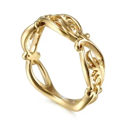 Outlet Gabriel & Co. Floral - 14K Yellow Gold Filigree Floral Ring