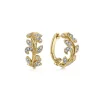 Hot Gabriel & Co. Floral - 14K Yellow Gold Floral15mm Diamond Huggies