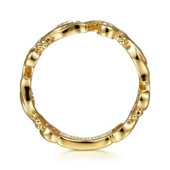 Gabriel & Co. Floral - 14K Yellow Gold Floral Stackable Ring