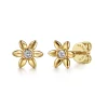 Best Gabriel & Co. Floral - 14K Yellow Gold White Sapphire Stud Earrings