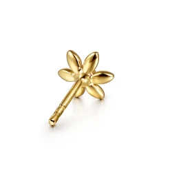 Best Gabriel & Co. Floral - 14K Yellow Gold White Sapphire Stud Earrings