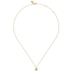 Gabriel & Co. Floral - Pendant Necklace Floral 14K Yellow Gold White Sapphire