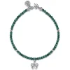 Outlet Gabriel & Co. Floral - 925 Sterling Silver London Blue Topaz Flower and Malachite bead Bracelet