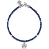 Hot Gabriel & Co. Floral - 925 Sterling Silver London Blue Topaz Flower and Lapis bead Bracelet
