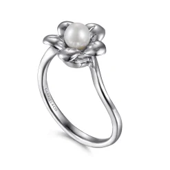 Clearance Gabriel & Co. Floral - Sterling Silver Pearl Flower Ring