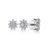 Outlet Gabriel & Co. Floral - Stud Earrings 14K White Gold Diamond 0.14ct