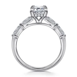 Online Gabriel & Co. Flores - 14K White Gold Emerald Cut Five Stone Diamond Engagement Ring