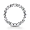 New Gabriel & Co. Forever - 14K White Gold Scallop Setting Princess Cut Diamond Eternity Band - 2.7 ct