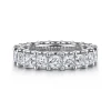 Clearance Gabriel & Co. Forever - 14K White Gold Scallop Setting Princess Cut Diamond Eternity Band - 3.4 ct