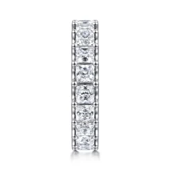 Clearance Gabriel & Co. Forever - 14K White Gold Scallop Setting Princess Cut Diamond Eternity Band - 3.4 ct
