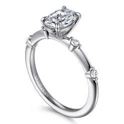 Discount Gabriel & Co. Frances - 14K White Gold Oval Diamond Engagement Ring