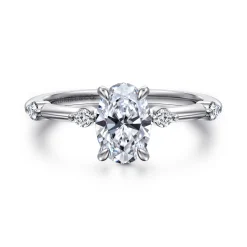 Discount Gabriel & Co. Frances - 14K White Gold Oval Diamond Engagement Ring