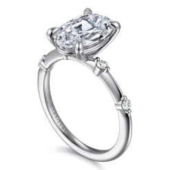 Gabriel & Co. Frances - 14K White Gold Oval Diamond Engagement Ring
