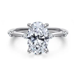 Clearance Gabriel & Co. Frances - 14K White Gold Oval Diamond Engagement Ring