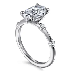 Clearance Gabriel & Co. Frances - 14K White Gold Oval Diamond Engagement Ring