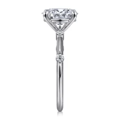 Discount Gabriel & Co. Frances - 14K White Gold Oval Diamond Engagement Ring