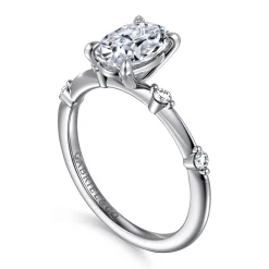 Discount Gabriel & Co. Frances - 14K White Gold Oval Diamond Engagement Ring