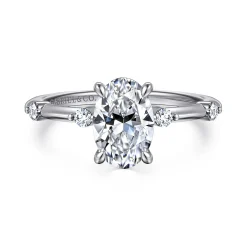 Discount Gabriel & Co. Frances - 14K White Gold Oval Diamond Engagement Ring