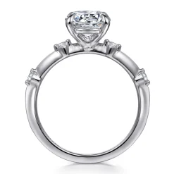 Hot Gabriel & Co. Frances - 14K White Gold Round Diamond Engagement Ring