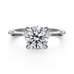 Hot Gabriel & Co. Frances - 14K White Gold Round Diamond Engagement Ring