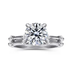 Hot Gabriel & Co. Frances - 14K White Gold Round Diamond Engagement Ring