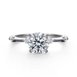 Outlet Gabriel & Co. Frances - 14K White Gold Round Diamond Engagement Ring