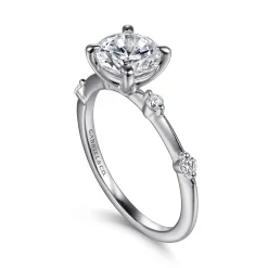 Outlet Gabriel & Co. Frances - 14K White Gold Round Diamond Engagement Ring