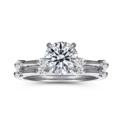 Outlet Gabriel & Co. Frances - 14K White Gold Round Diamond Engagement Ring