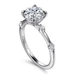 Online Gabriel & Co. Frances - 14K White Gold Round Diamond Engagement Ring