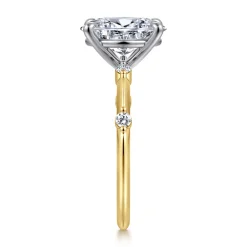Hot Gabriel & Co. Frances - 14K White -Yellow Gold Oval Diamond Engagement Ring