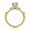 New Gabriel & Co. Frances - 14K White-Yellow Gold Oval Diamond Engagement Ring