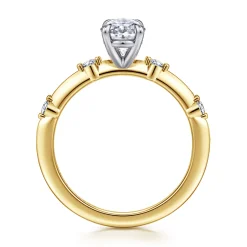 Online Gabriel & Co. Frances - 14K White -Yellow Gold Oval Diamond Engagement Ring