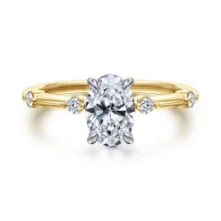 Online Gabriel & Co. Frances - 14K White -Yellow Gold Oval Diamond Engagement Ring