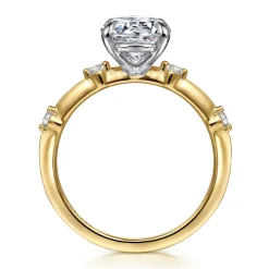Hot Gabriel & Co. Frances - 14K White -Yellow Gold Round Diamond Engagement Ring