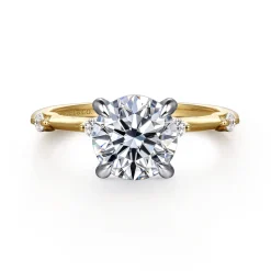 Hot Gabriel & Co. Frances - 14K White -Yellow Gold Round Diamond Engagement Ring