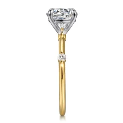 Sale Gabriel & Co. Frances - 14K White -Yellow Gold Round Diamond Engagement Ring