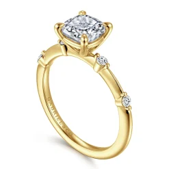 Gabriel & Co. Frances - 14K Yellow Gold Cushion Cut Diamond Engagement Ring