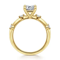 New Gabriel & Co. Frances - 14K Yellow Gold Emerald Cut Diamond Engagement Ring