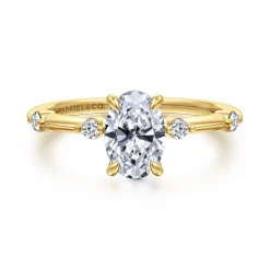 Hot Gabriel & Co. Frances - 14K Yellow Gold Oval Diamond Engagement Ring