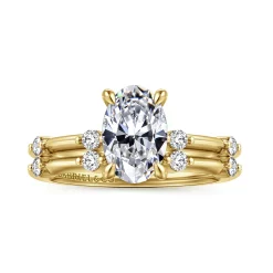 Outlet Gabriel & Co. Frances - 14K Yellow Gold Oval Diamond Engagement Ring