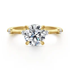Sale Gabriel & Co. Frances - 14K Yellow Gold Round Diamond Engagement Ring