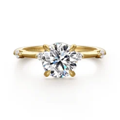 Clearance Gabriel & Co. Frances - 14K Yellow Gold Round Diamond Engagement Ring